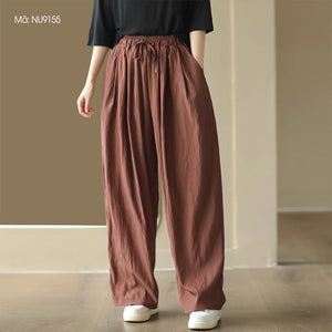 Quần baggy lưng thun dây rút ống rộng hai túi chéo - NU9152
