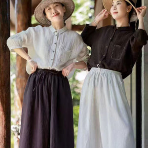 Áo sơ mi linen tay lửng - A1031