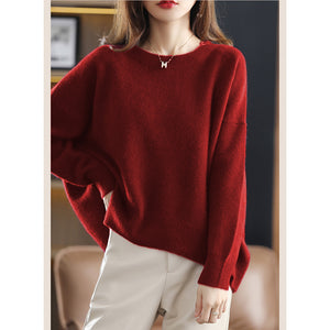 Áo T-shirt len cashmere dài tay cổ tròn - NU9564
