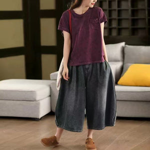 Áo T-shirt sát nách cổ tròn một túi nhỏ - A826