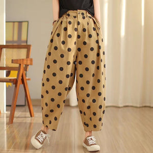 Quần baggy lưng thun chấm bi cạp cao - NU9783