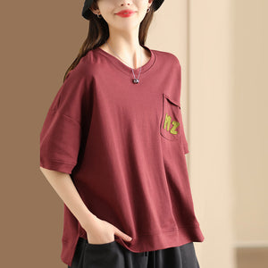 Áo T-shirt ngắn tay cổ tròn một túi Mz - NU9930