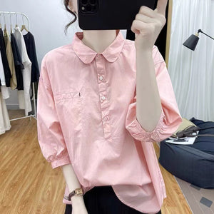Áo sơ mi tay lửng cổ pipi một túi - A729