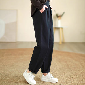 Quần baggy lưng thun khuy cài ống đứng hai túi sau - NU9315