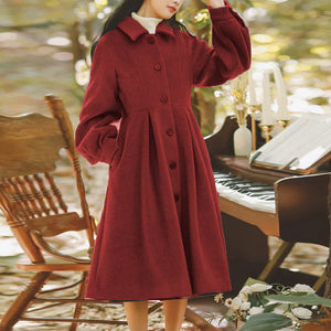 Áo khoác măng tô len cashmere dài tay cổ đức khuy cài - NU9541