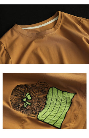 Áo T-shirt ngắn tay cổ tròn in cô gái giấu mặt - NU8833