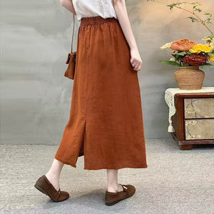 Chân váy linen lưng thun - V138