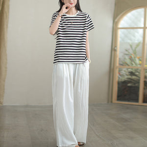 Quần baggy linen lưng thun dây rút ống đứng túi chéo - Q225