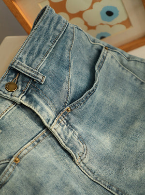 Quần baggy denim ống đứng hai túi ngang - NU9744