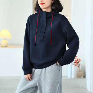 Áo hoodies dài tay khóa kéo dây rút - A544