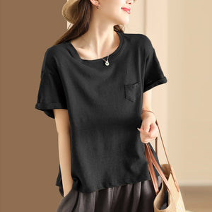Áo T-shirt ngắn tay cổ tròn túi nhỏ - NU10143