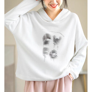 Áo hoodies dài tay in chữ trừu tượng - NU9164