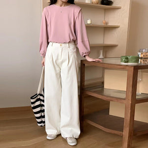Quần baggy lưng thun ống rộng khuy cài túi chéo - NU9730