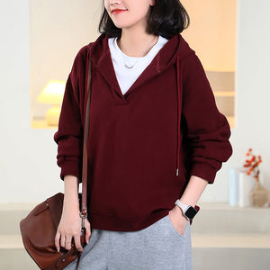 Áo hoodies dài tay kiểu hai lớp  một màu - A578