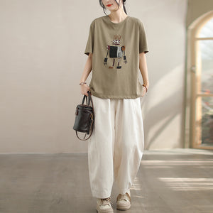 Áo T-shirt ngắn tay cổ tròn in robot - A836