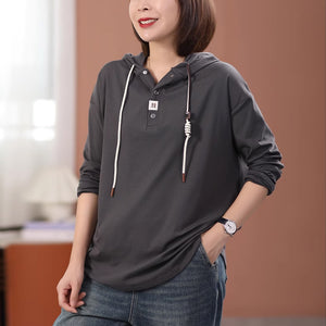 Áo hoodies dài tay khuy cài không túi - NU9168