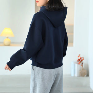 Áo hoodies dài tay khóa kéo dây rút - A544