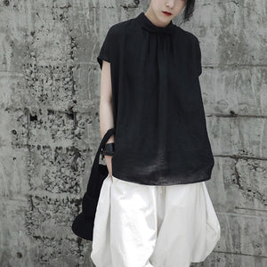 Áo sơ mi linen sát nách vạt mulet khuy cài sau cổ pipi - NU9809