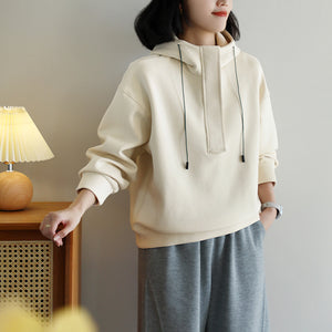 Áo hoodies dài tay khóa kéo dây rút - A544