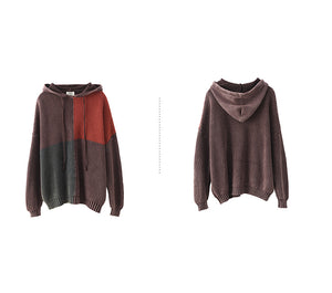 Áo hoodies len dài tay ô màu đối xứng - NU9556