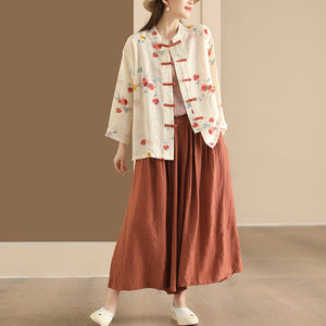 Quần baggy linen lưng thun ống rộng kiểu xếp ly - NU10252