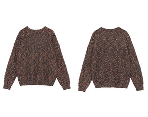 Áo len cashmere dài tay cổ tròn kiểu chấm sắc màu - NU9707