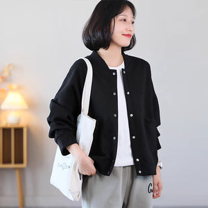 Áo khoác bóng chày dài tay cổ tròn hai túi vuông - NU9129