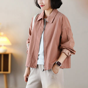 Áo khoác retro dài tay cổ đức khóa kéo - NU9099