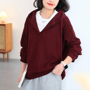 Áo hoodies dài tay kiểu hai lớp  một màu - A578