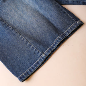 Quần baggy denim lửng lưng thun dây rút ống rộng - Q239