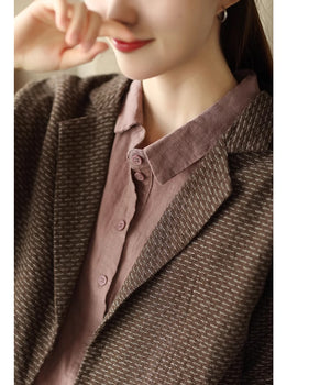 Áo khoác blazer linen dài tay kiểu móc light - NU9211