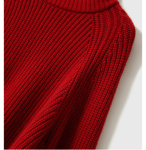 Áo khoác len cashmere dài tay cổ lọ khóa kéo bên hông - NU9535