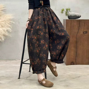 Quần baggy hoa lá retro - Q292