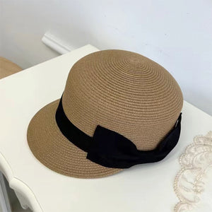 Mũ cói retro nửa vành lưỡi trai - NU10119