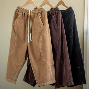 Quần baggy lưng thun dáng rộng ống đứng hai túi chéo - NU9335