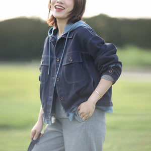 Áo khoác denim có mũ - A1055