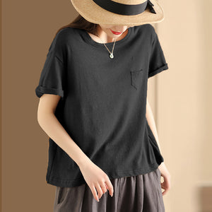 Áo T-shirt ngắn tay cổ tròn túi nhỏ - NU10143