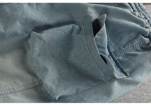 Quần baggy denim lửng lưng thun dây rút hai túi sau - Q242