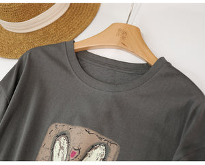 Áo T-shirt ngắn tay cổ tròn in chú thỏ - NU10369