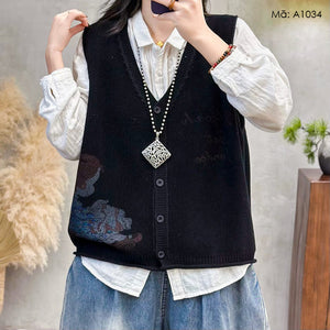 Áo len gile cổ V - A1034