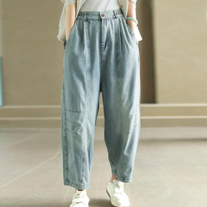 Quần baggy denim lưng thun khuy cài hai túi chéo - Q173