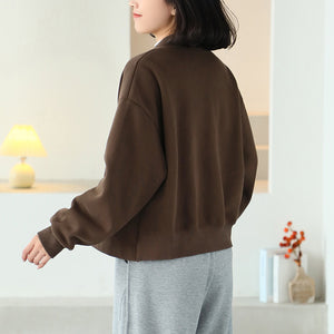 Áo khoác cardigan dài tay cổ V hai túi - A403
