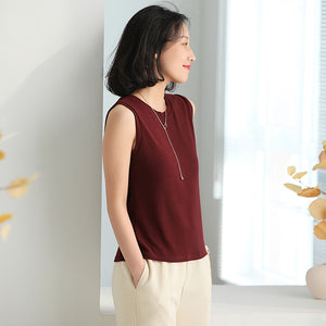 Áo T-shirt sát nách cổ tròn một màu - NU9758