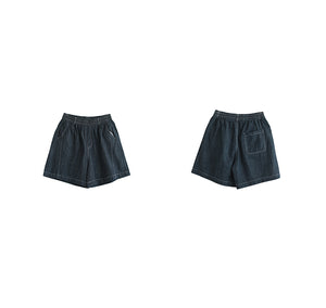 Quần sooc denim lưng thun một túi sau chỉ nổi - NU10501