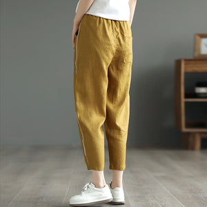 Quần baggy linen lưng thun phối line nổi - NU8723
