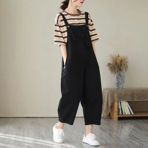 Quần baggy yếm denim túi kiểu trước bụng - NU9433