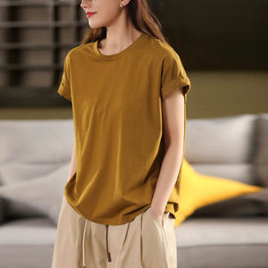 Áo T-shirt sát nách cổ tròn đơn sắc - A822