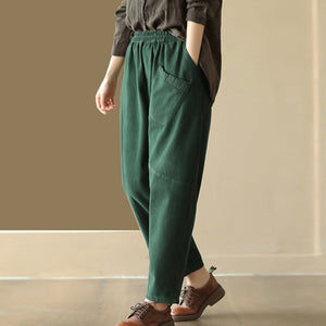 Quần baggy lưng thun túi vuông may chéo - NU9681