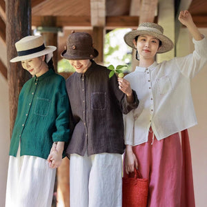Áo sơ mi linen tay lửng - A1031