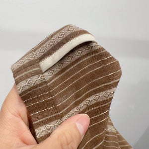 Quần baggy linen lưng thun ống rộng kẻ sọc quả trám - NU10161